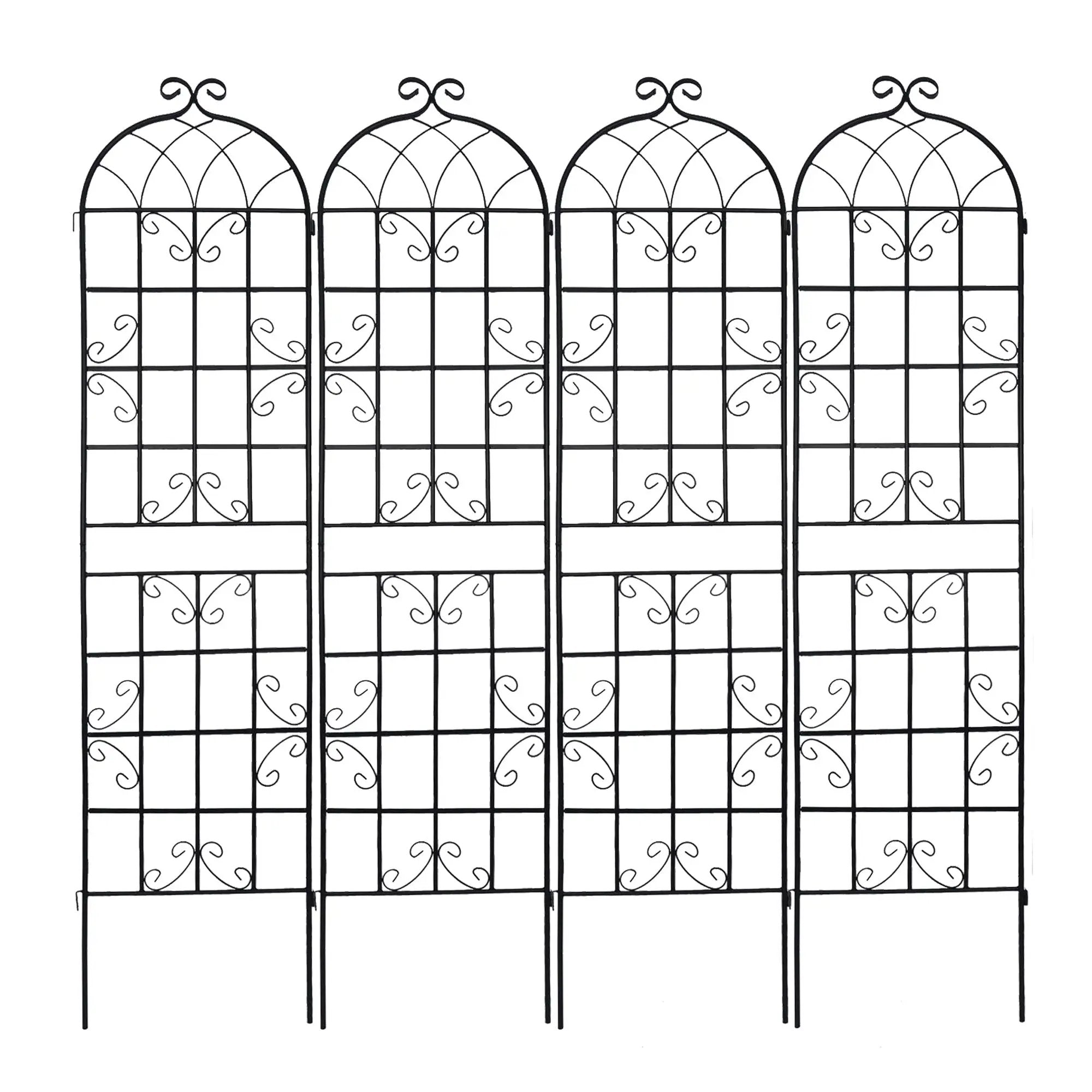 Metal Garden Rustproof Trellis For Climbing Plants Outdoor Flower Support by Unique Piece Furniture