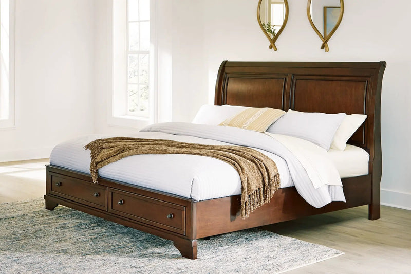 Trellington - King Sleigh Storage Bed - Brown by Unique Piece Furniture