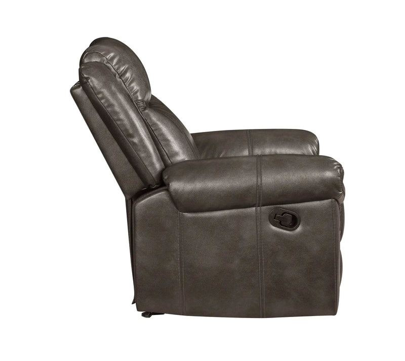 Lydia - Leather Aire Motion Loveseat With USB Console - Brown by Unique Piece Furniture