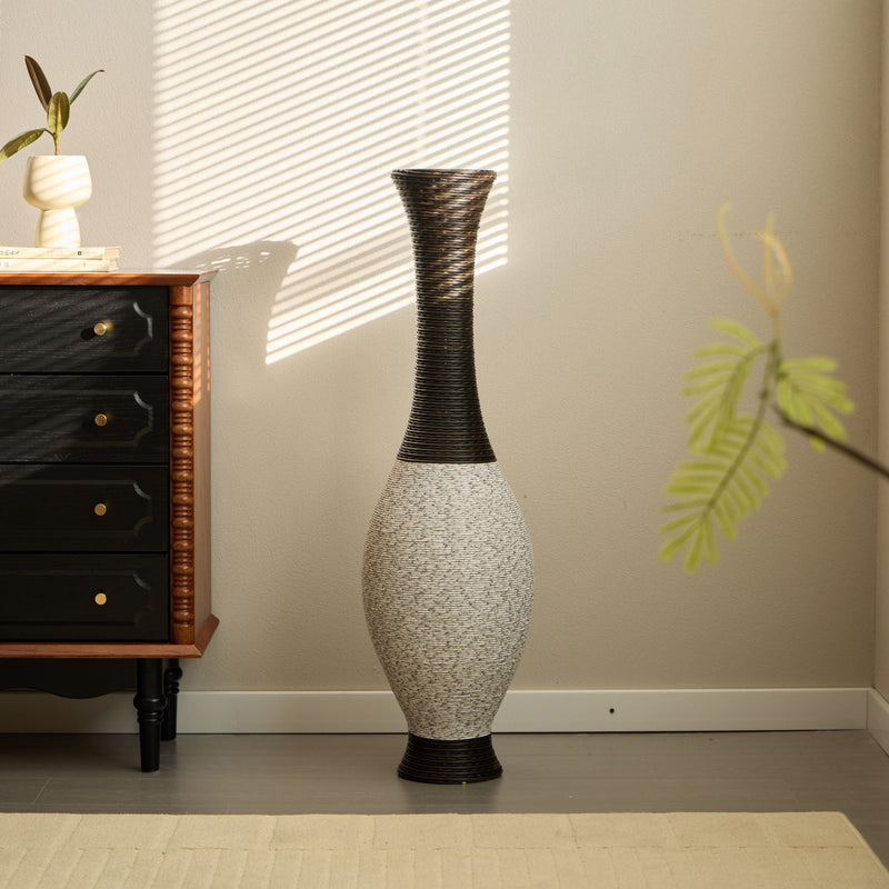 Tall Designer Floor Vase With Elegant 2 Tone by HouseOfZazla
