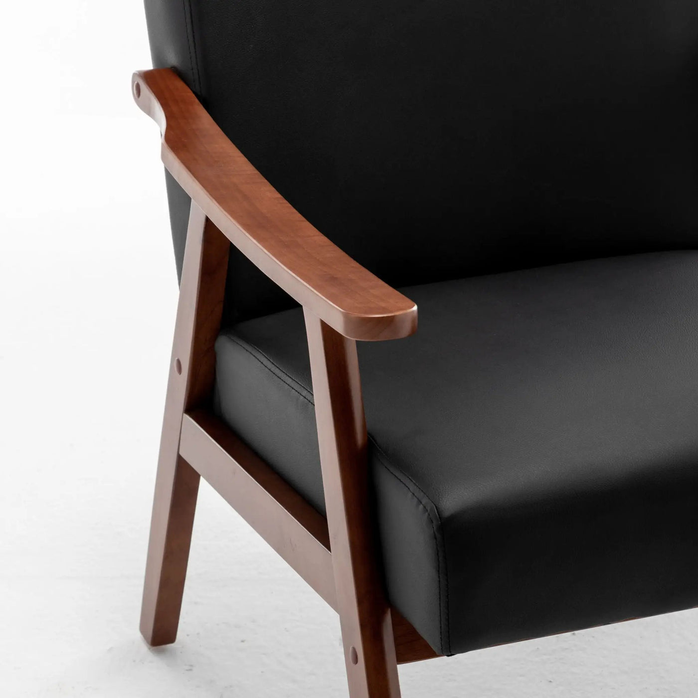 Mid Century Modern Accent Chair With Solid Wood Frame And Extra Thick Backrest by HouseOfZazla