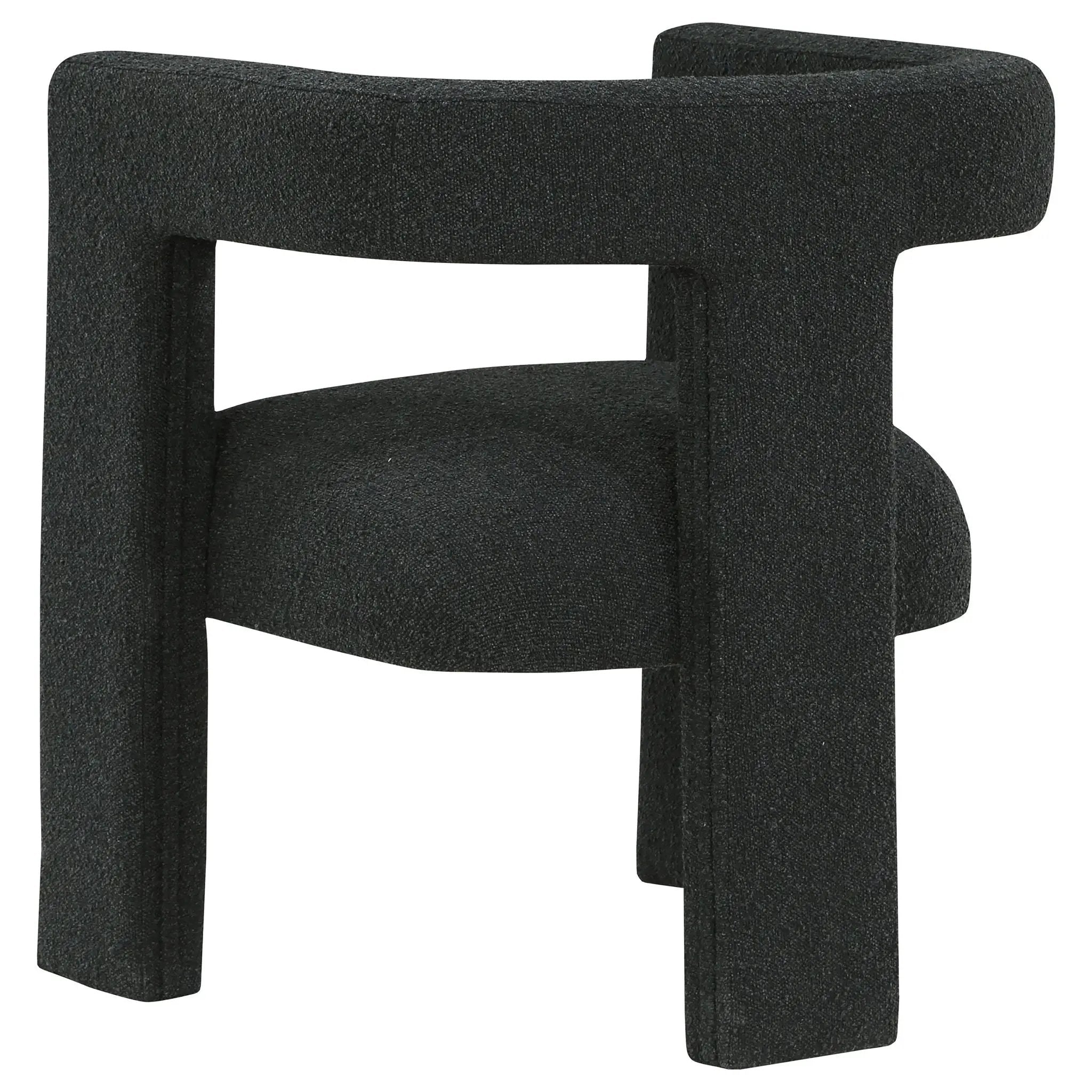 Petra Boucle Upholstered Accent Side Chair Black by Unique Piece Furniture