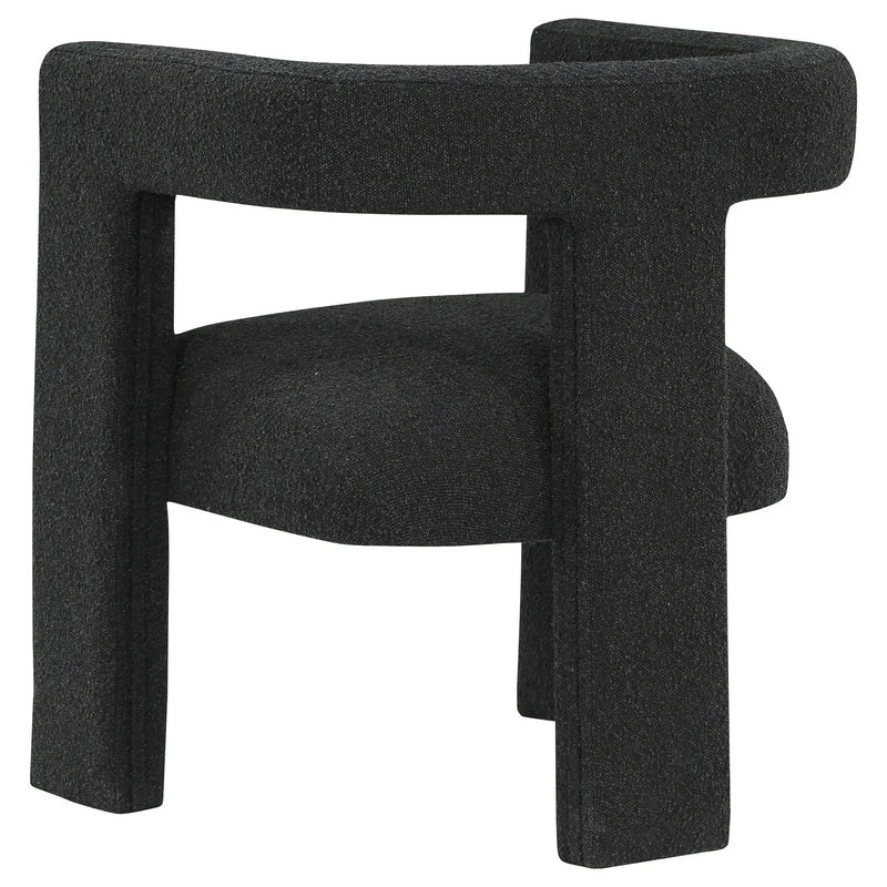 Petra Boucle Upholstered Accent Side Chair Black by Unique Piece Furniture