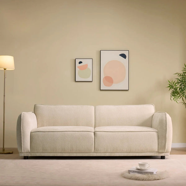 Oslo 84" Round Arm 3 Seater Modern Upholstered Boucle Sofa