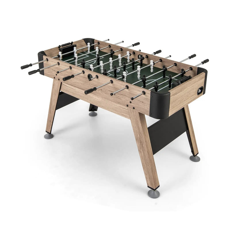 54 Inch Foosball Table Arcade Soccer Game Table with 2 Balls and 26 Players-Natural by DirectDeals