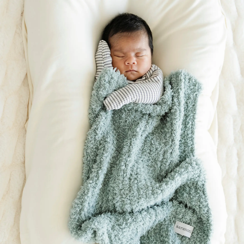 Ribbed Bamboni Mini Baby Blanket by HouseOfZazla