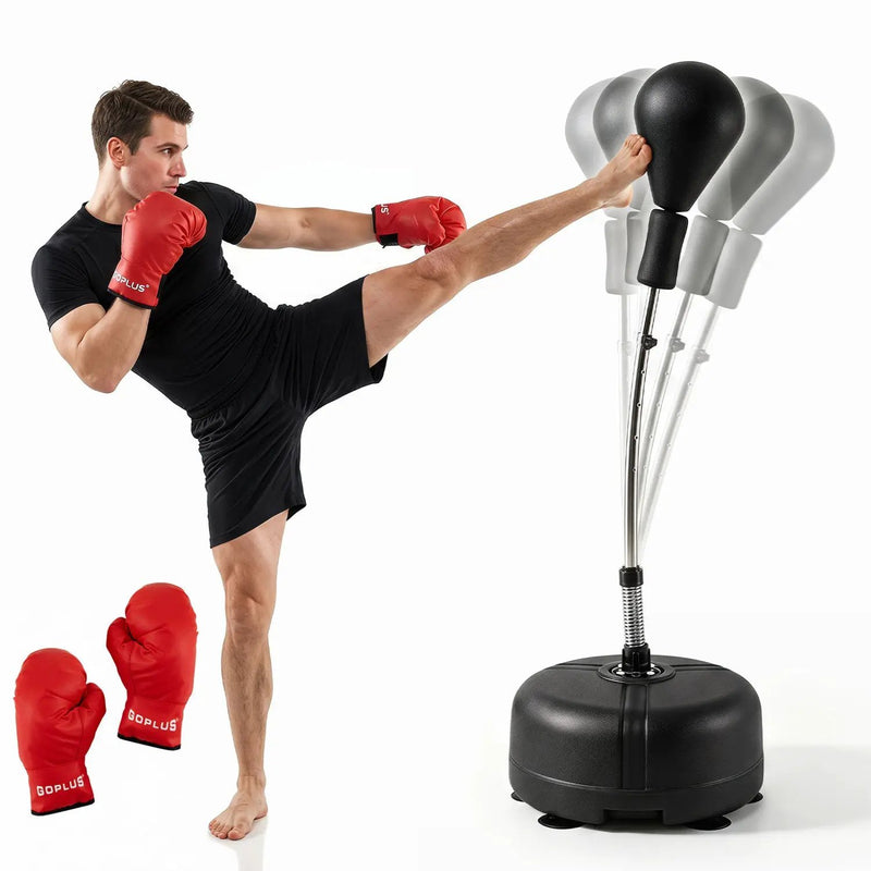 Height Adjustable Punching Bag with Stand for Teens & Adults by DirectDeals