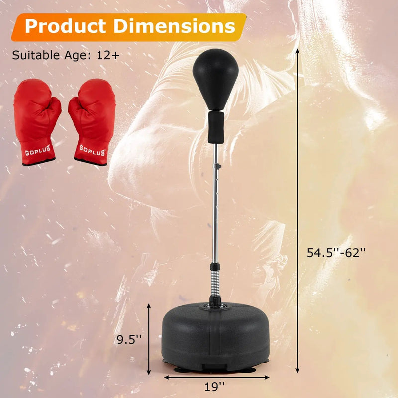 Height Adjustable Punching Bag with Stand for Teens & Adults by DirectDeals
