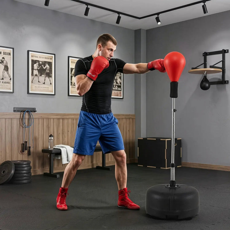 Height Adjustable Punching Bag with Stand for Teens & Adults by DirectDeals