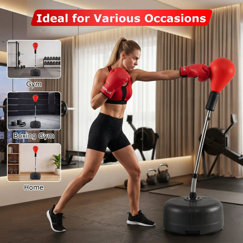 Height Adjustable Punching Bag with Stand for Teens & Adults by DirectDeals