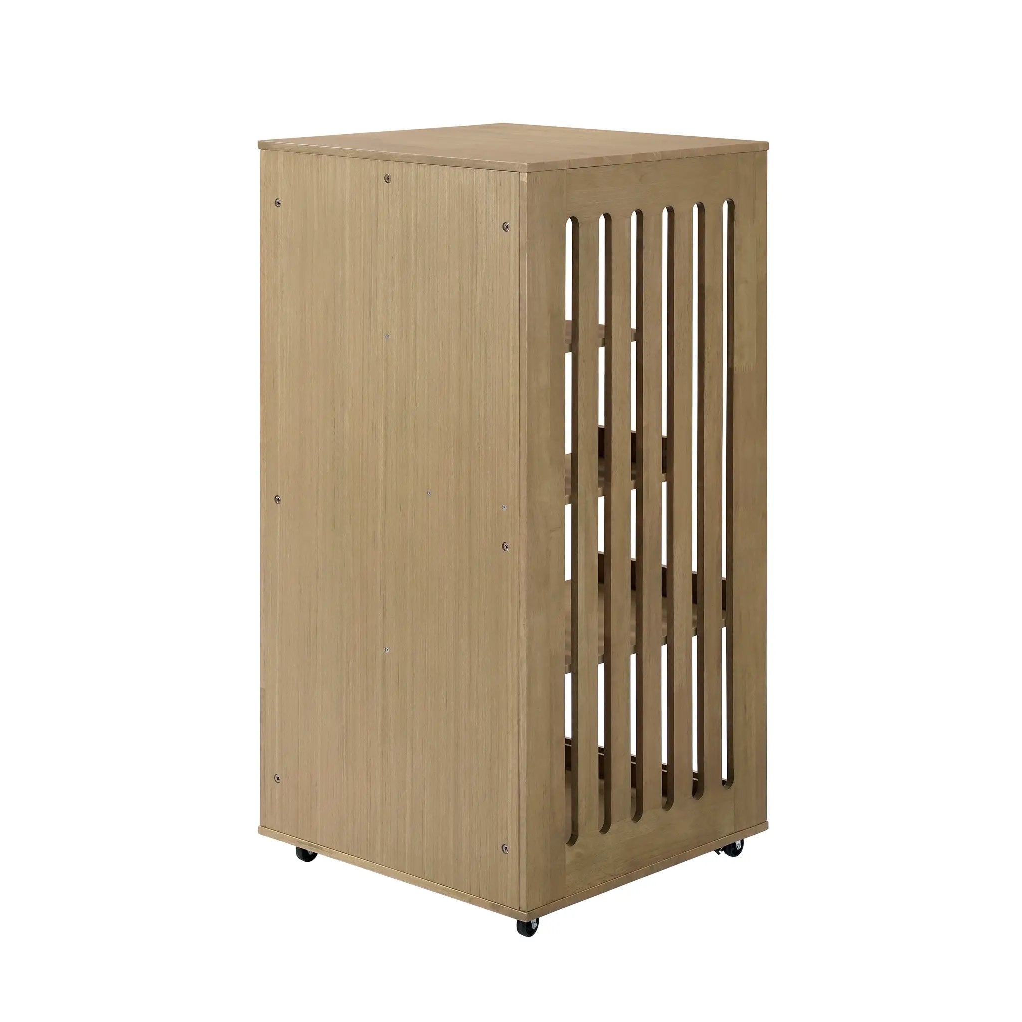Basia Rubber Wood Cat Cabinet with Wheels by HouseOfZazla