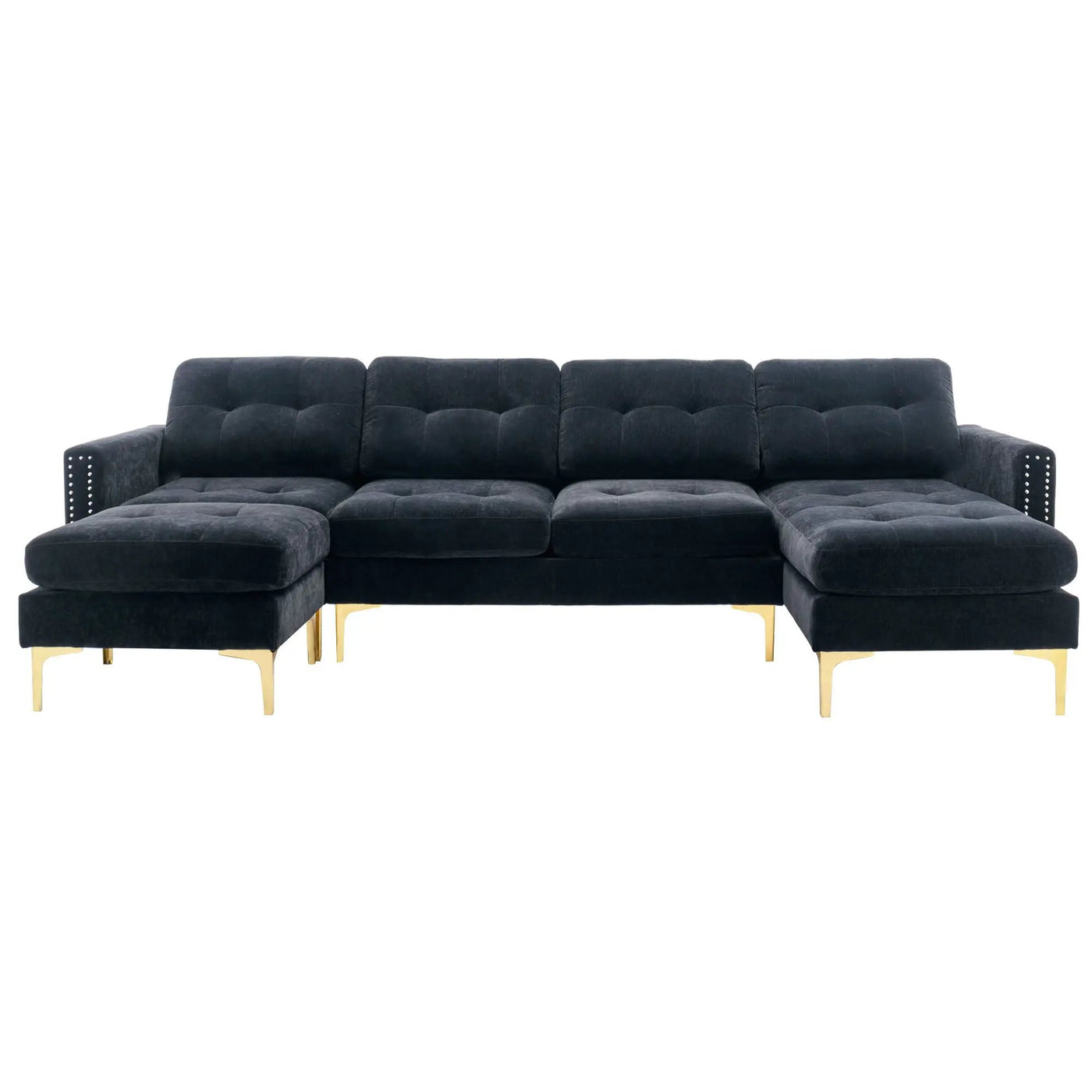 Modern L - Shape Convertible Sectional Sofa With Movable Ottoman by HouseOfZazla