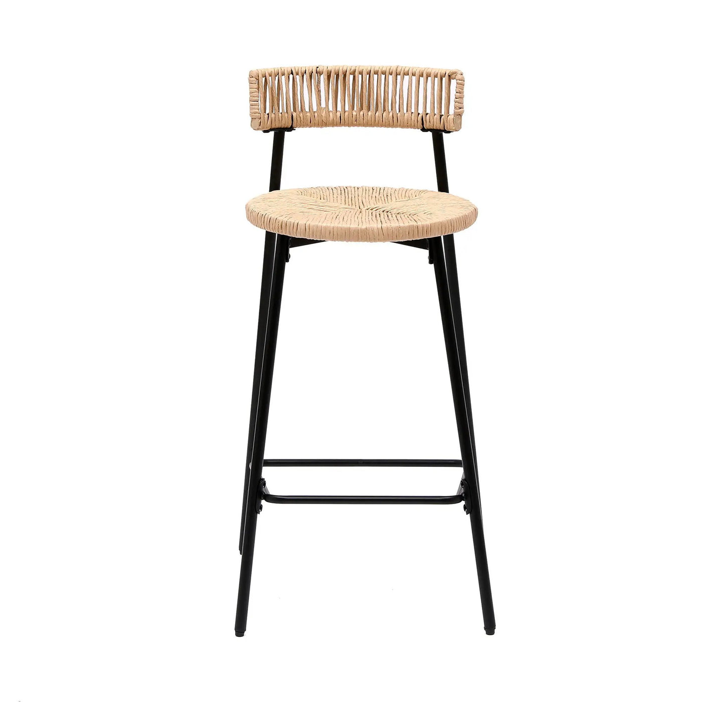 Boho Style Handwoven Paper Rope Counter Stools (Set of 2) by HouseOfZazla