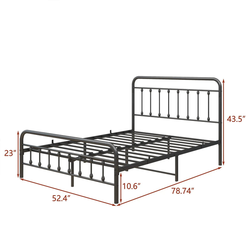 Tara Victorian-Style Steel Bed Frame by HouseOfZazla