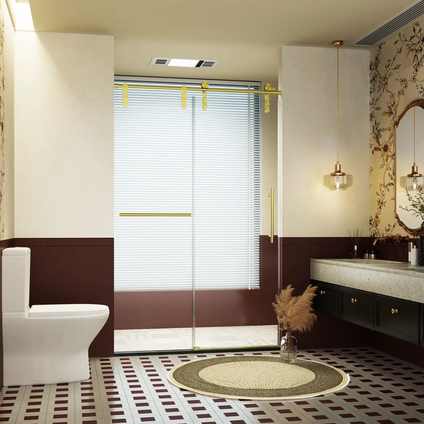 Frameless Single Sliding Shower Doors With Towel Rail & Handle by HouseOfZazla