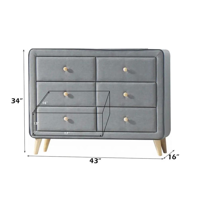 Valda - Dresser - Light Gray Fabric by Unique Piece Furniture