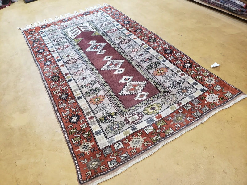 4x8 Turkish Rug - Turkish Oriental Carpet - Tribal Rug - Talesh Rug - Hand Knotted Wool Area Rug 4' 4" x 7' 6" Bedroom Rug Vintage by Jewel Rugs