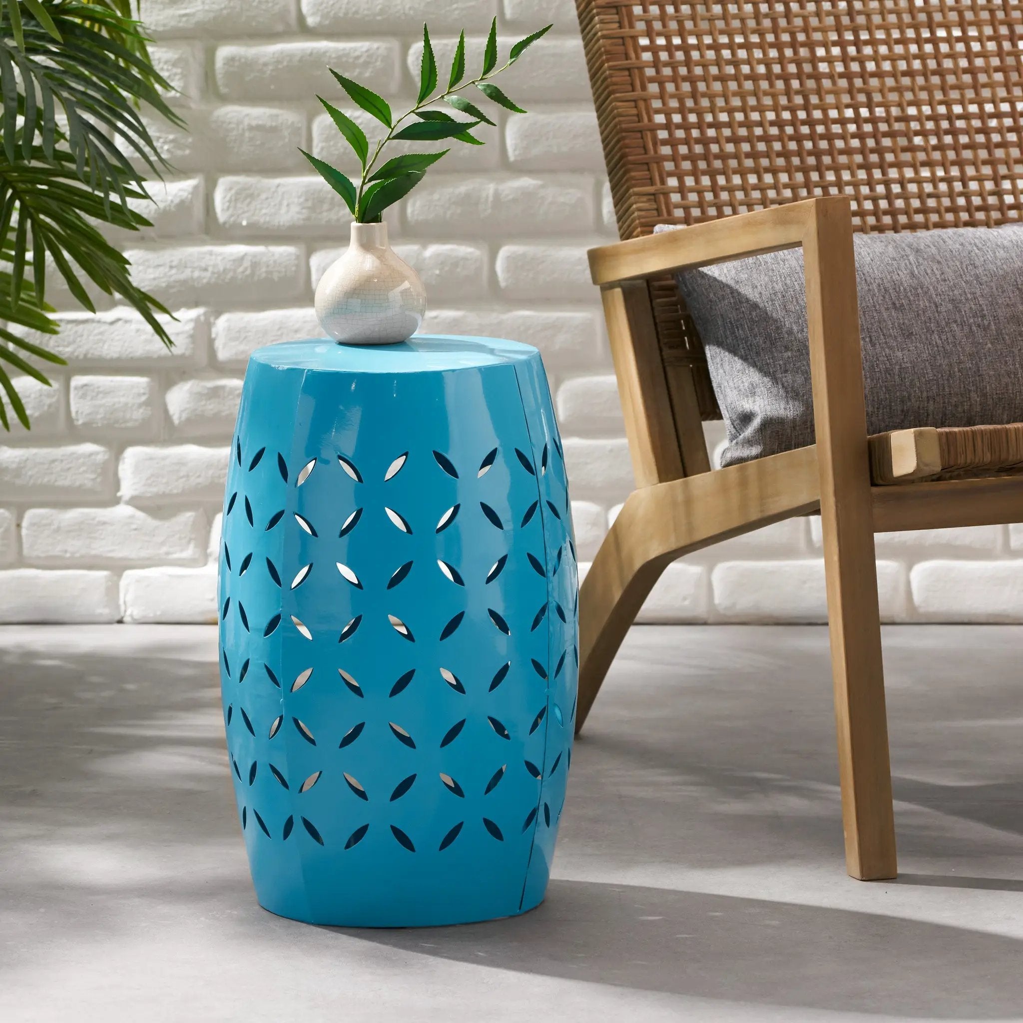 Lilac 12" Accent Side Table with Cylindrical Design by HouseOfZazla