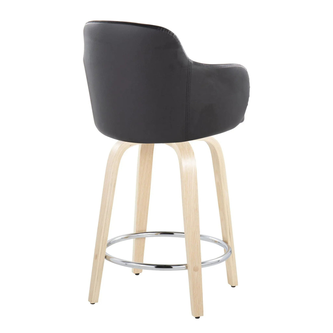 Boyne - Contemporary Fixed Height Counter Stool & Swivel With Round Footrest (Set of 2) by HouseOfZazla