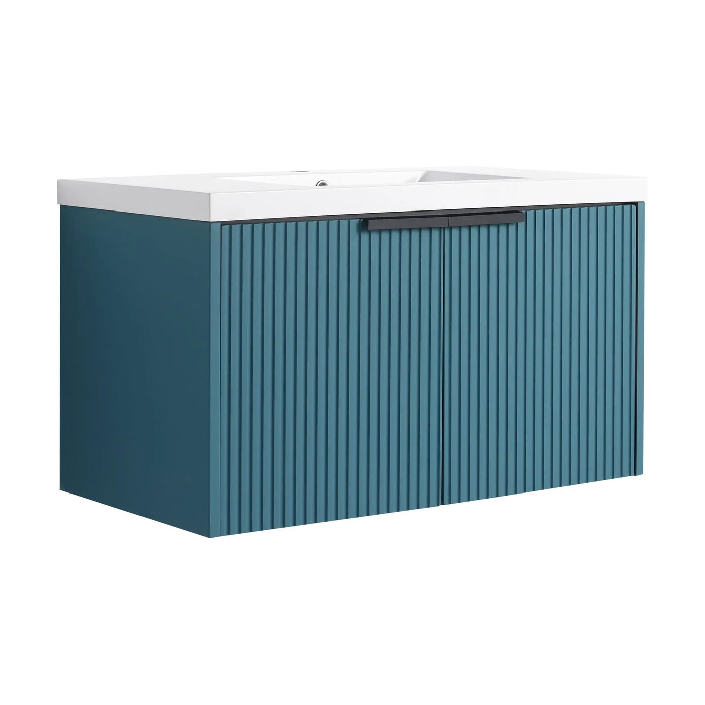 Contemporary Wall Mounted Bathroom Vanity With Resin Double Sink by HouseOfZazla