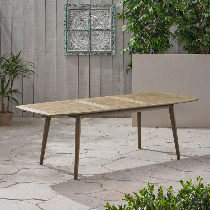 Placidity Outdoor Expandable Dining Table with Slatted Tabletop and Tapered Legs by HouseOfZazla