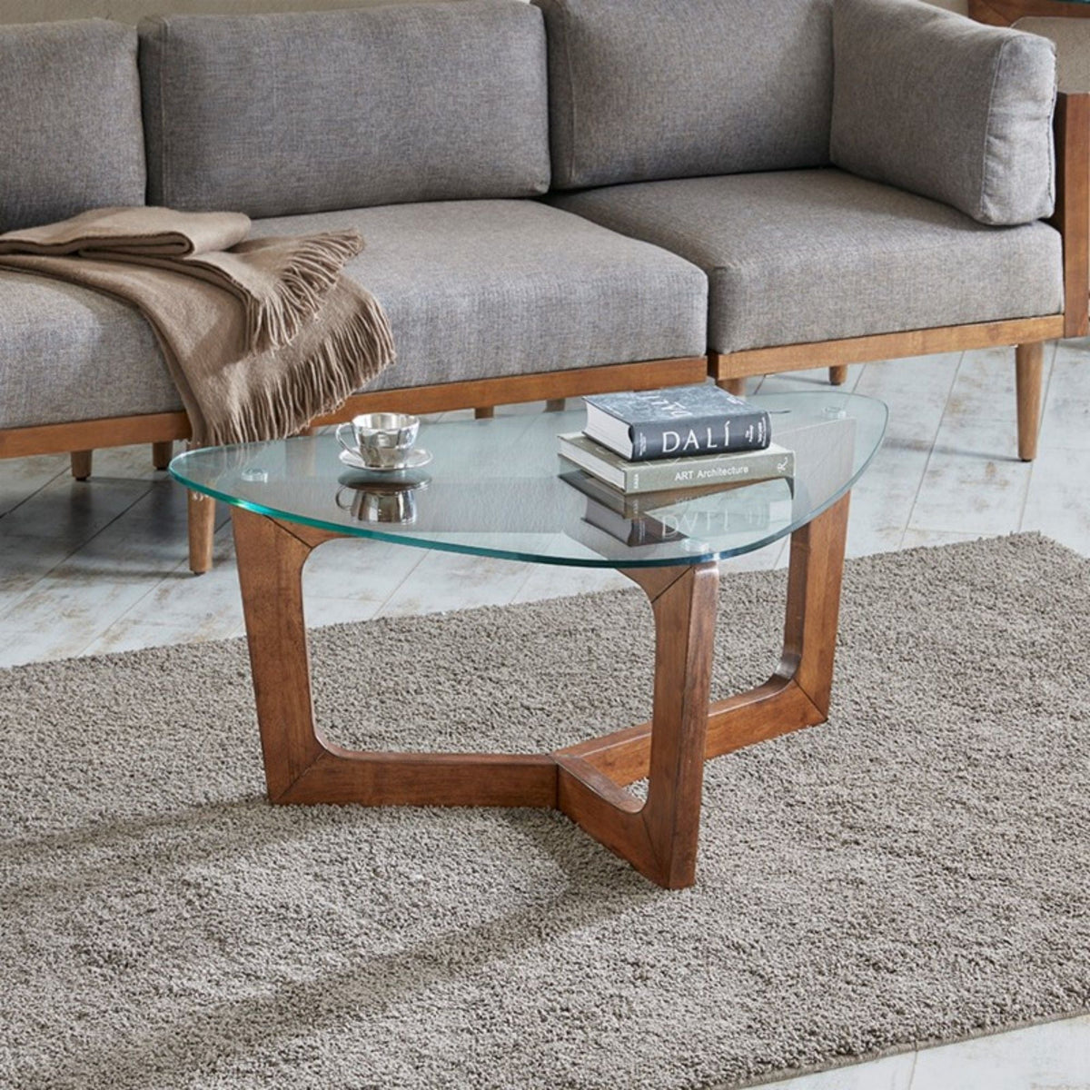 Walker Coffee Table with Tempered Glass Top - Brown, photo 3 of 5