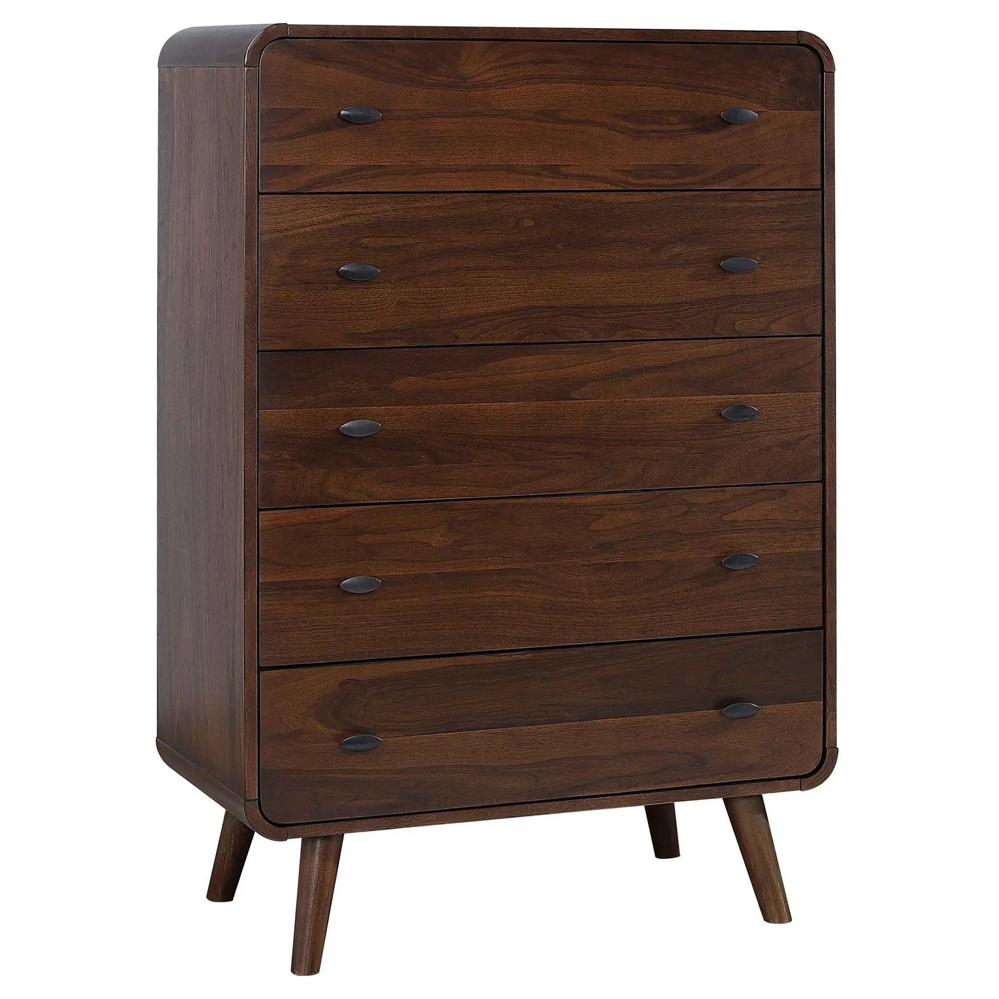 Robyn 5-drawer Bedroom Chest of Drawers Dark Walnut by Unique Piece Furniture