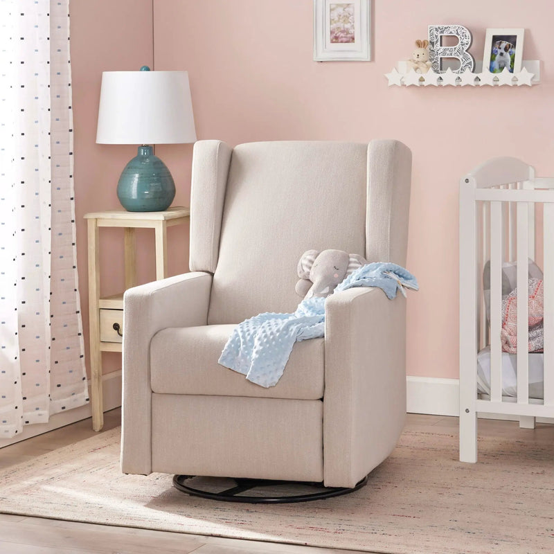 Landau Contemporary Fabric Upholstered Swivel Recliner by Unique Piece Furniture