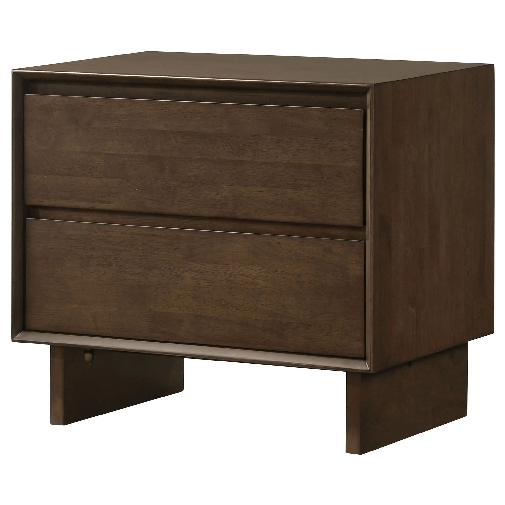 Hemlock - 2 Drawer Nightstand Bedside Table - Brown by HouseOfZazla