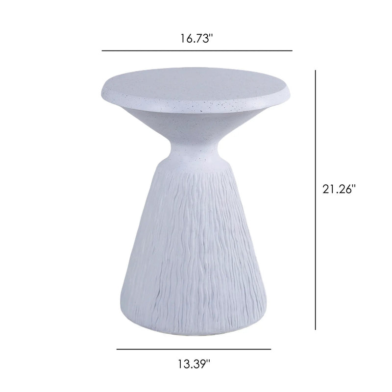 Outdoor End Table, Round Garden Stool - Aqua Gray by HouseOfZazla