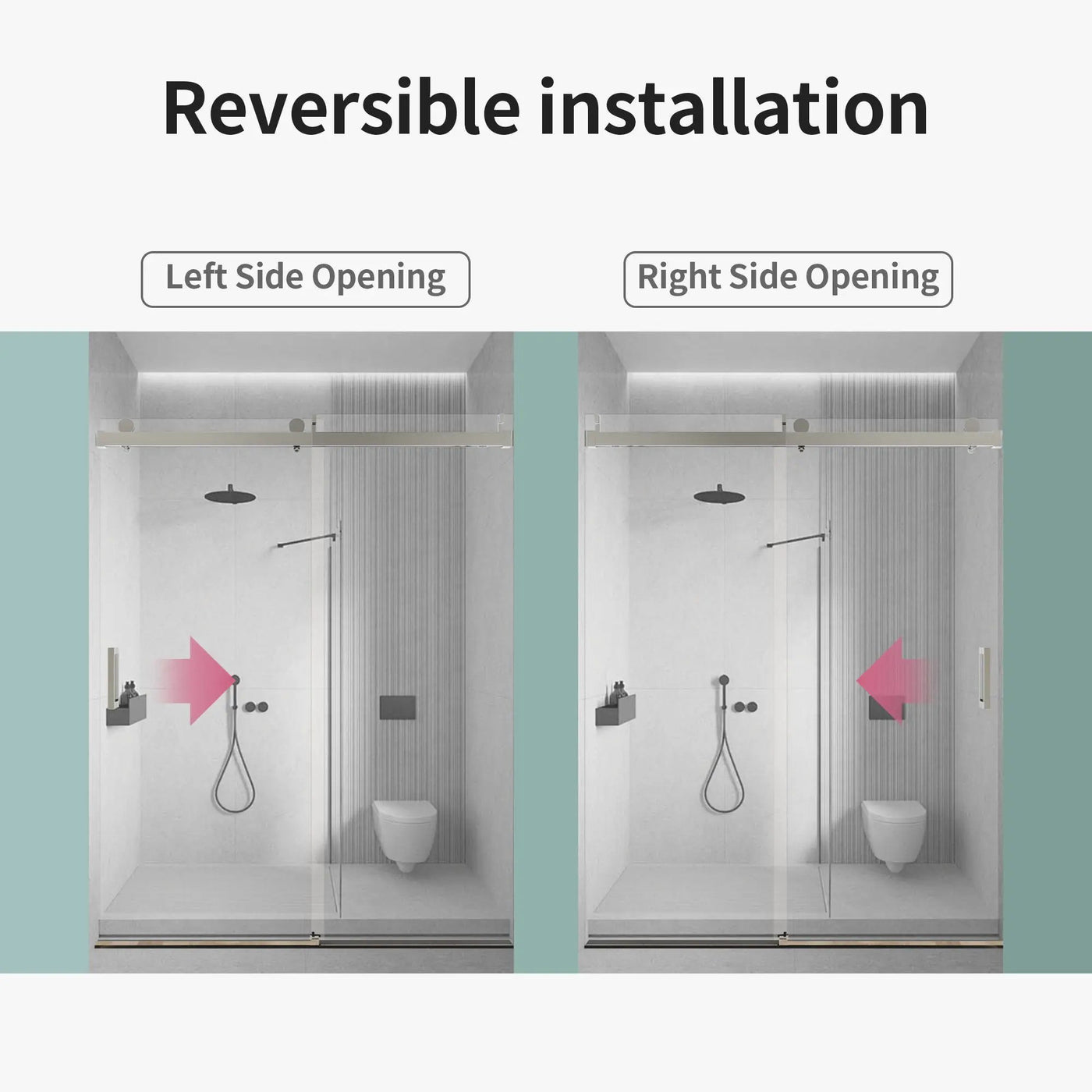 Frameless Sliding Shower Door With Soft- Close, 3 / 8" Tempered Glass by HouseOfZazla