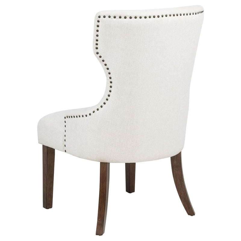 Baney Fabric Upholstered Dining Side Chair Cream and Dark Oak by Unique Piece Furniture