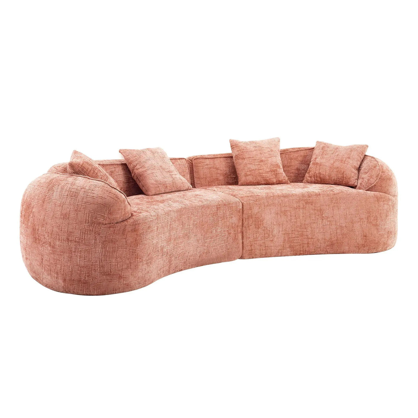 Curved Compressed Sofa, Nordic-Style Design For Living Room by HouseOfZazla
