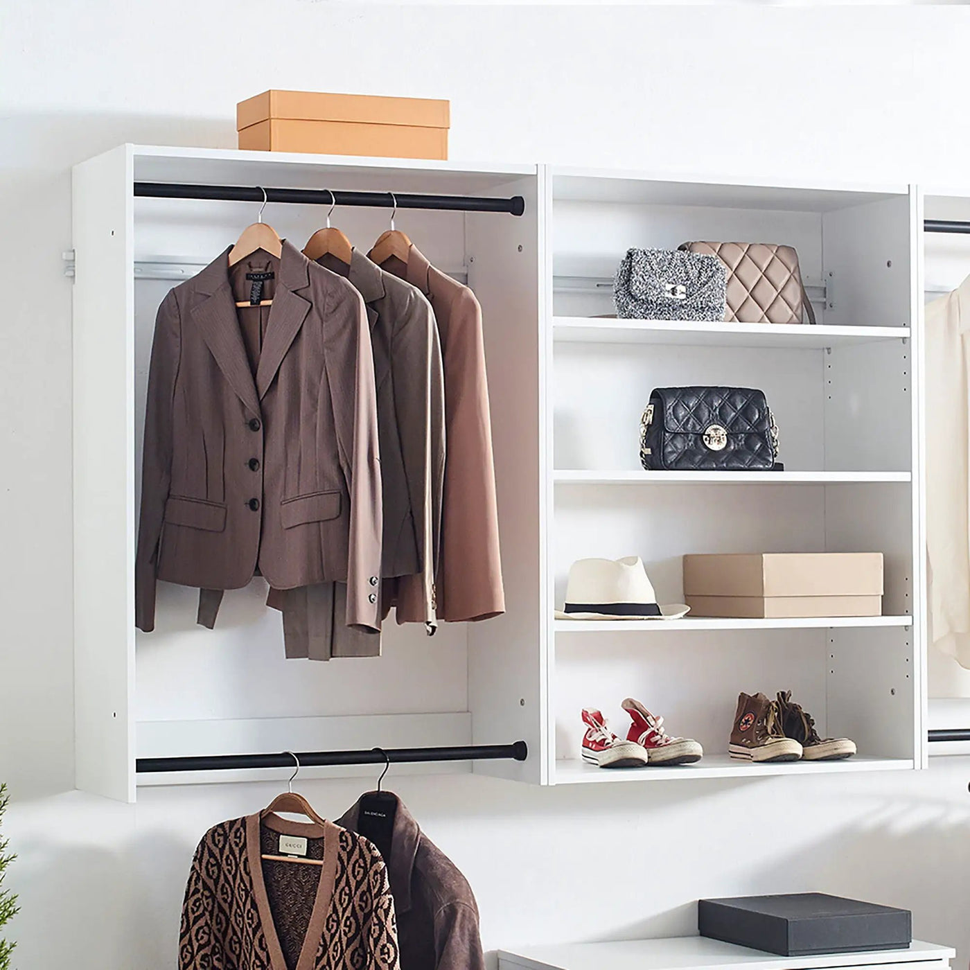 Devi - Wall Mounted Wood Closet System With Modular Units by HouseOfZazla
