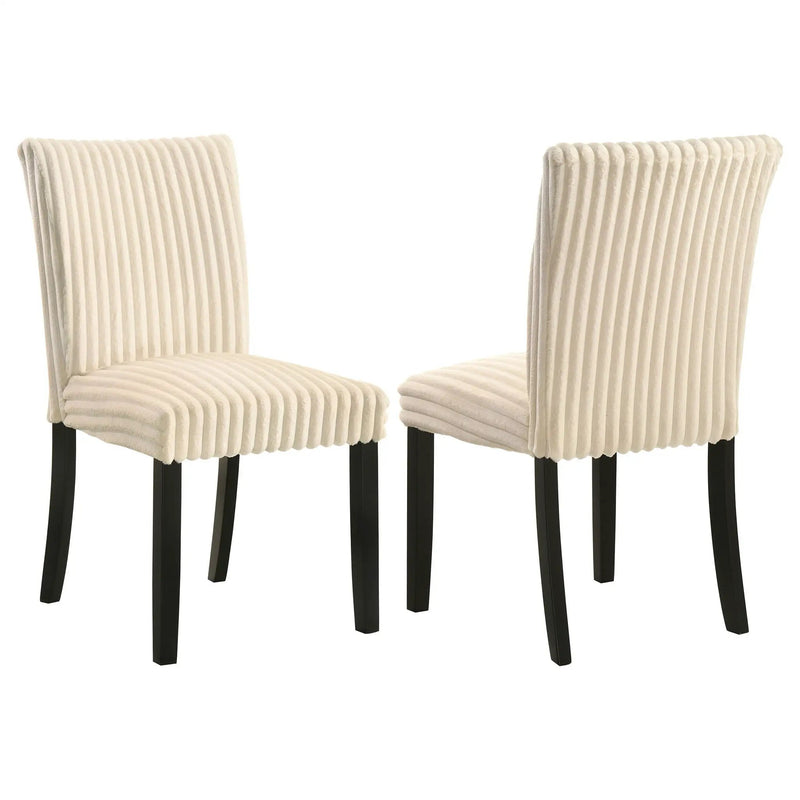 Dermott Upholstered Parson Dining Side Chair Cream (Set of 2) by Unique Piece Furniture