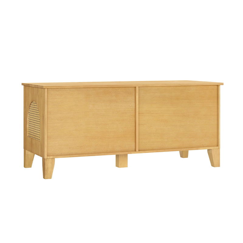 Lars Indoor Rattan Decorated Rubber Wood Dog Crate Cabinet by HouseOfZazla