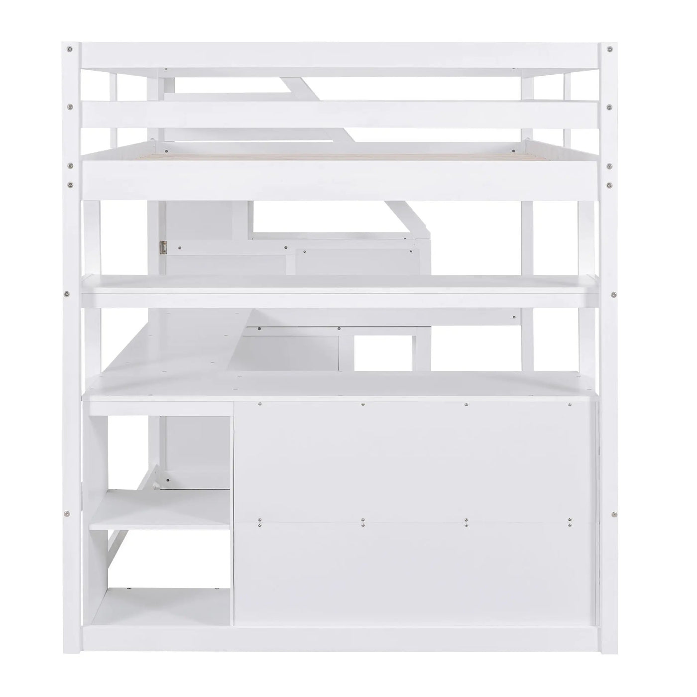 Loft Bed With Desk, Shelves, 2 Drawers, Storage Staircase by HouseOfZazla