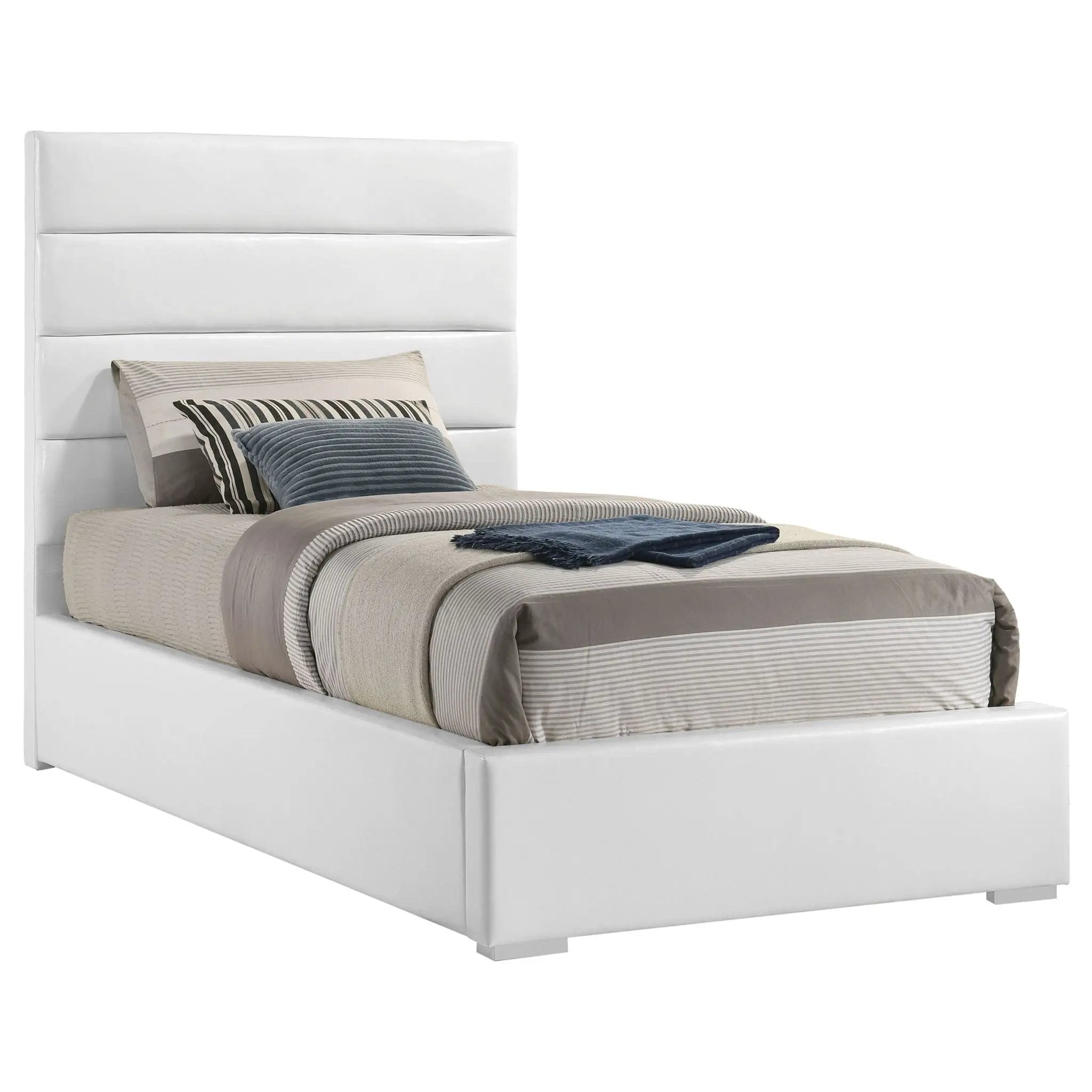 Felicity 53-inch Upholstered Twin Platform Bed White by Unique Piece Furniture