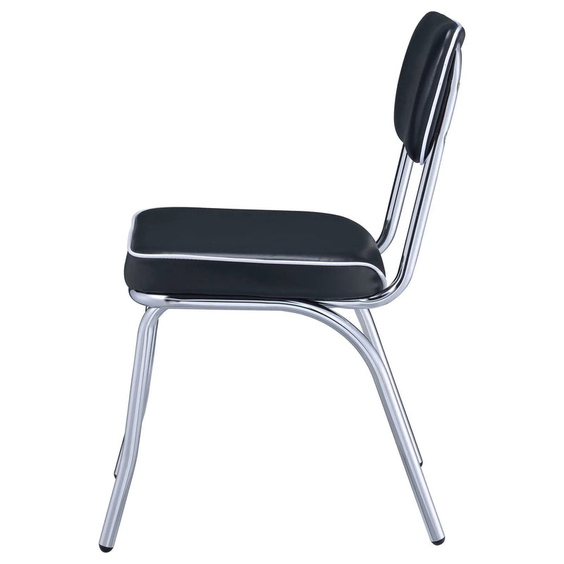 Retro Upholstered Dining Side Chair Black (Set of 2) by Unique Piece Furniture