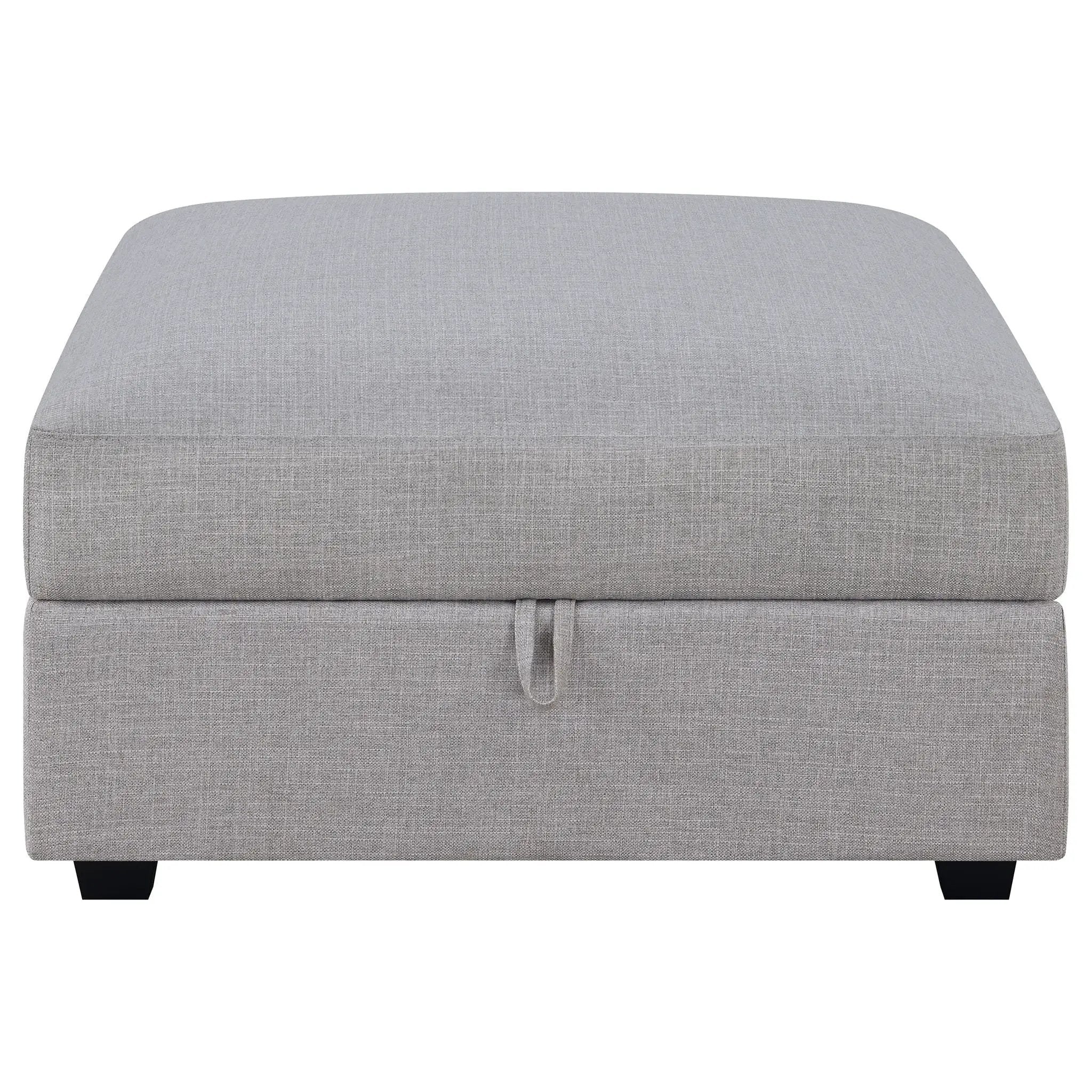 Austin - Square Upholstered Ottoman - Gray by HouseOfZazla