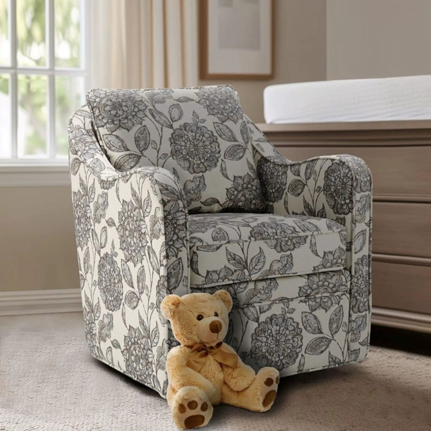 Wide Seat Arm Chair With 360 Degree Rotation by HouseOfZazla