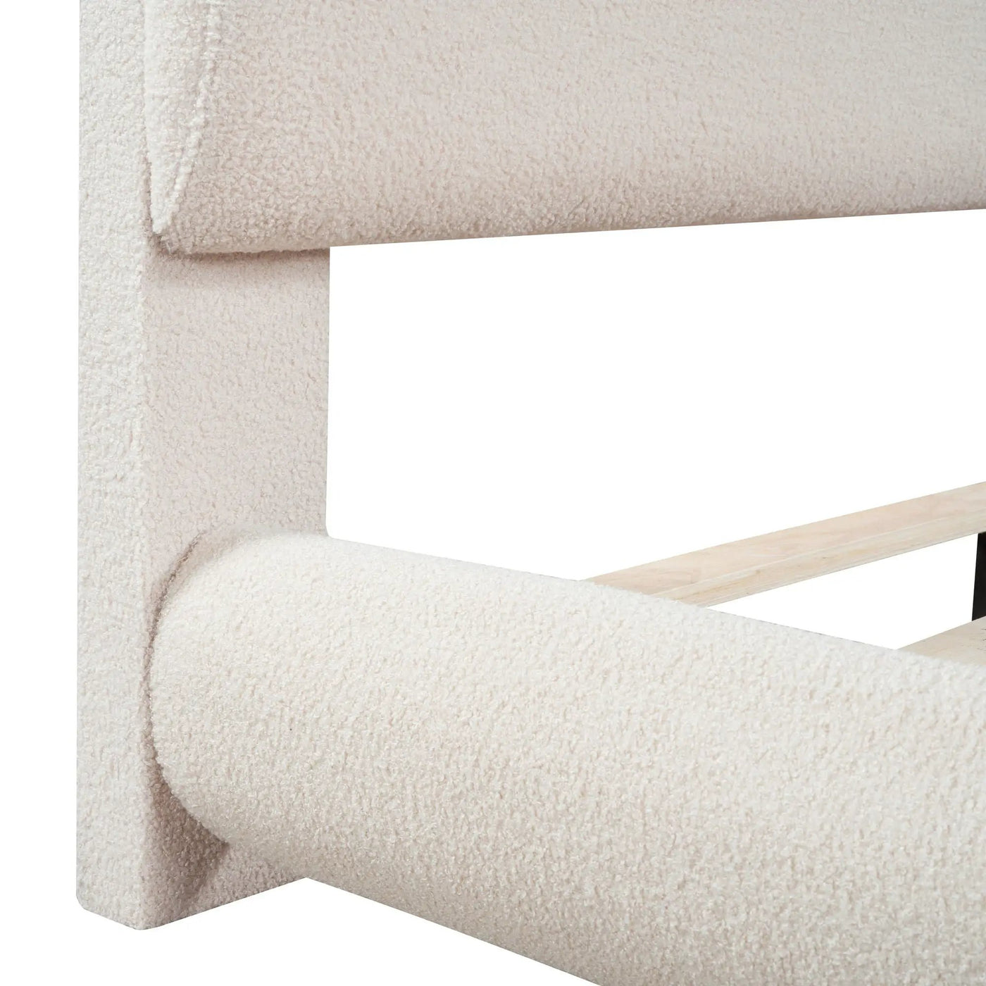 Upholstered Platform Bed With Thick Solid Frame And Stylish Curve-Shaped Design by HouseOfZazla