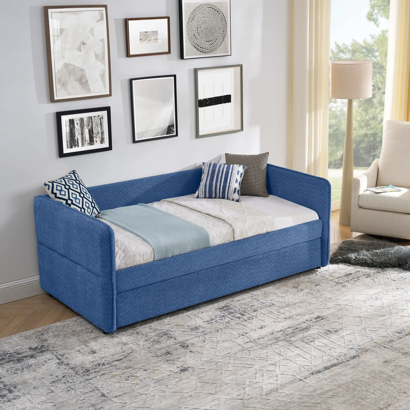 Upholstered Daybed With Pop Up Trundle by Unique Piece Furniture
