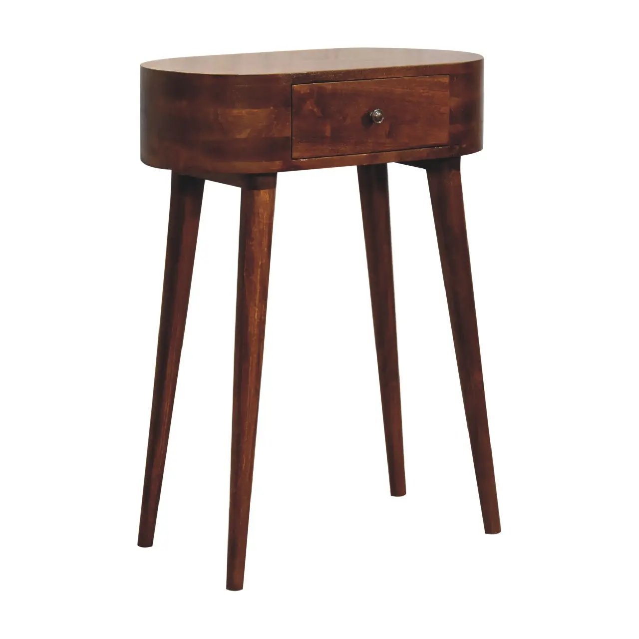 Solid Wood Mini Albion Chestnut Console, 1-Drawer, Nordic Legs by HouseOfZazla