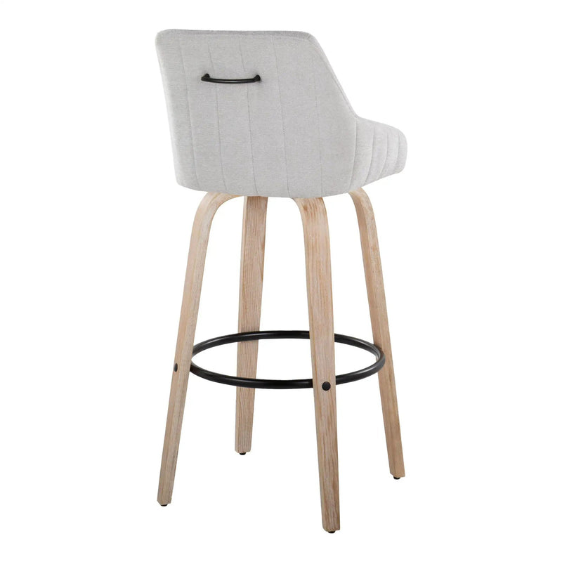 Hannah - Transitional Fixed Height Barstool With Swivel With Round Footrest (Set of 2) by Unique Piece Furniture