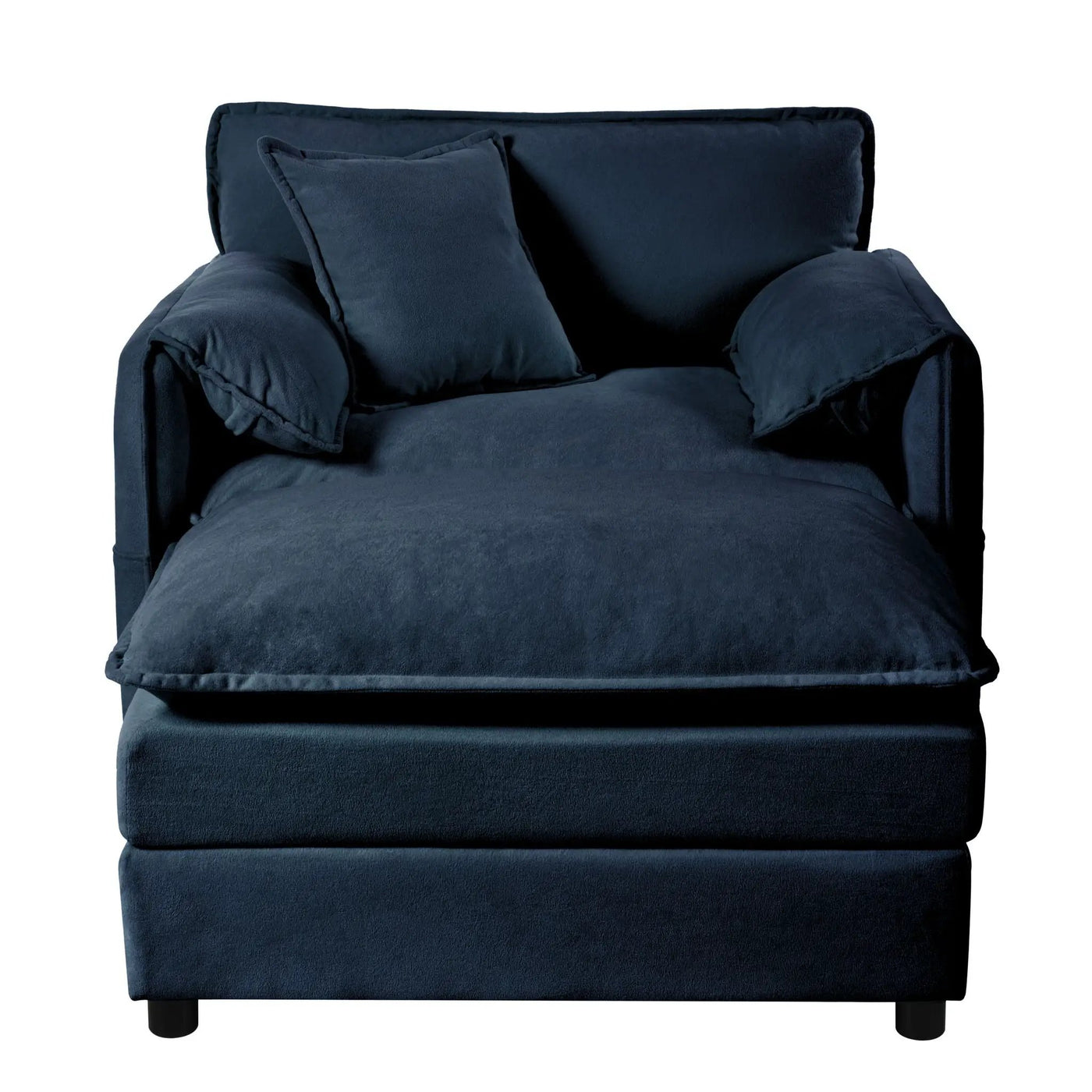 Oversized Chair With Movable Ottoman, Soft Upholstered Lounge Chair by HouseOfZazla