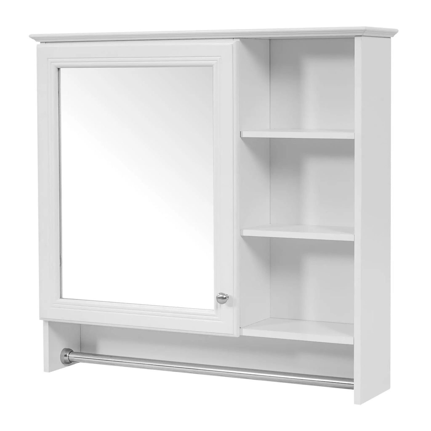 Wall Mount 2 In 1 Mirror Cabinet With Adjustable Shelf, Soft-Closing Hinges by HouseOfZazla