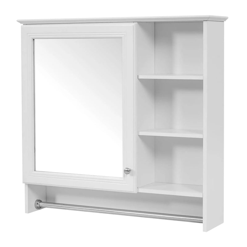 Wall Mount 2 In 1 Mirror Cabinet With Adjustable Shelf, Soft-Closing Hinges