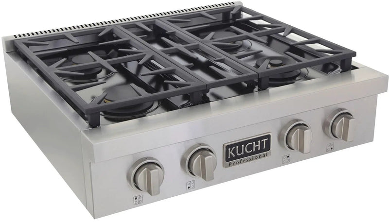 Kucht 30 Inch Gas Sealed Burner Rangetop KFX309T-S by Farmhouse Kitchen and Bath