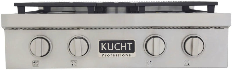 Kucht 30 Inch Gas Sealed Burner Rangetop KFX309T-S by Farmhouse Kitchen and Bath